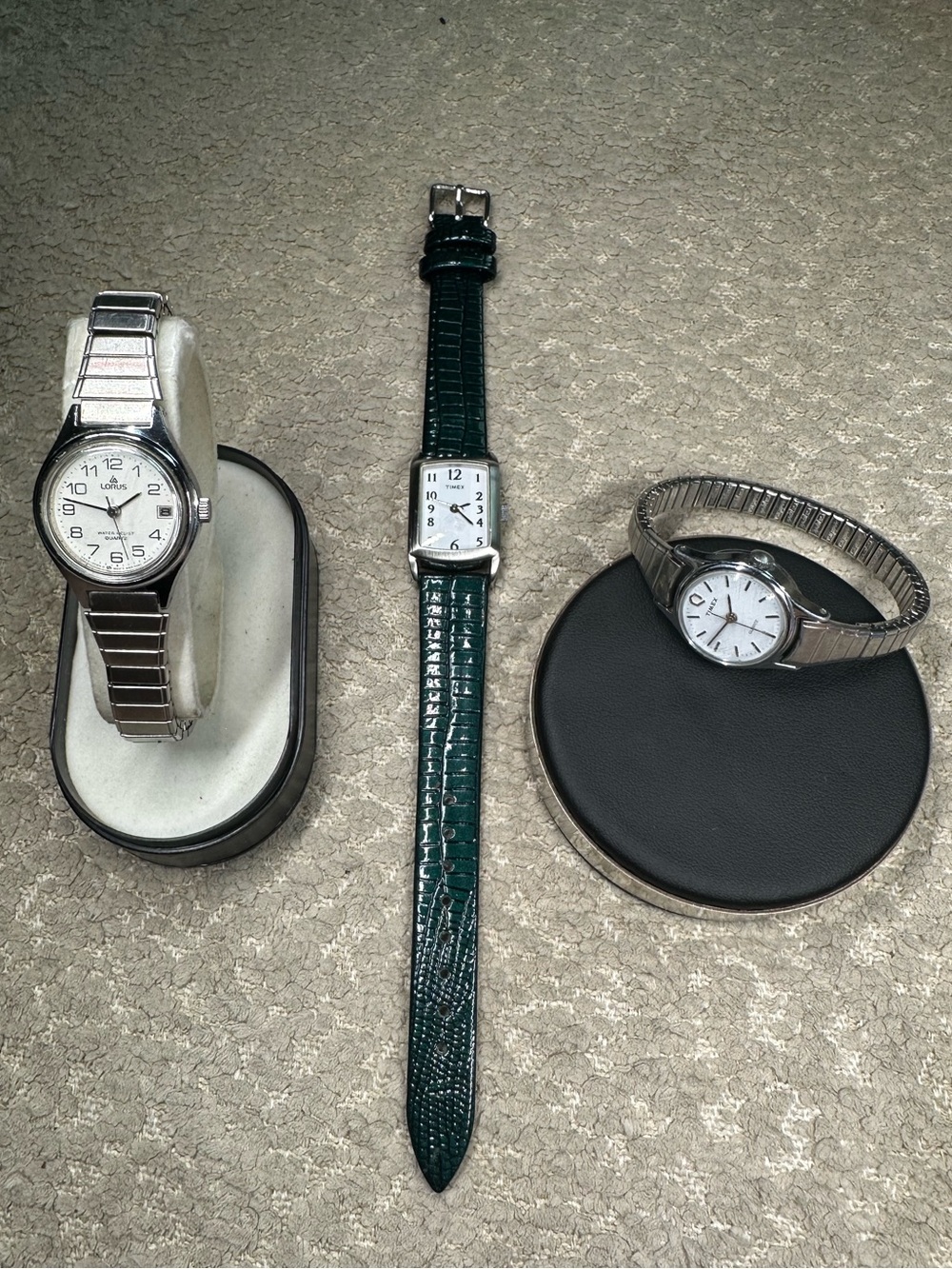 Lot of 3 Working Women's Vintage Watches, All w/ New Battery, Lorus & Timex